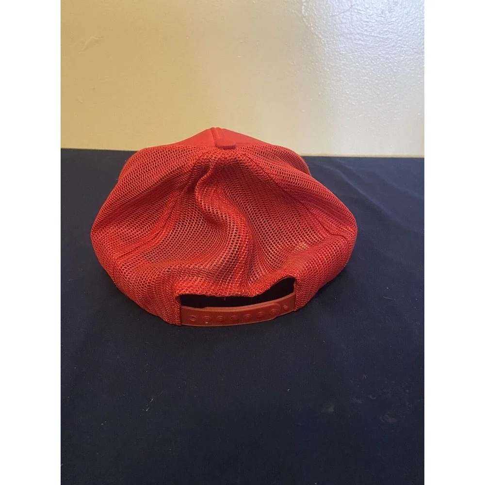 Vintage 1980s CF Consolidated Freight Red Mesh Trucker Snapback Hat Cap - Picture 2 of 3